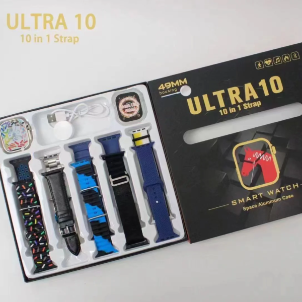 Ultra 10 Smartwatch with 10 Interchangeable Straps