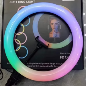 “MJ36 RGB LED Soft Ring Light with USB Controller and Multi-Color Lighting Modes – Ideal for Vlogging and Livestreaming by TML Mart Pakistan”
