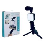 “AY-49 Video Making Kit with LED Light, Microphone, Phone Holder, and Tripod Stand – All-in-One Vlogging Kit by TML Mart Pakistan”