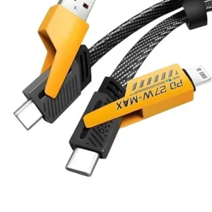 “27W MAX PD Fast Charging Cable with LED Light – Dual Connector (Lightning & Type-C) – Bulk Pack of 50 Cables by TML Mart Pakistan”