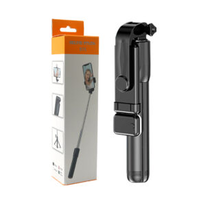 “R15 Selfie Stick with Built-in Tripod, Bluetooth Remote, and LED Light for Smartphones – Available at TML Mart Pakistan”