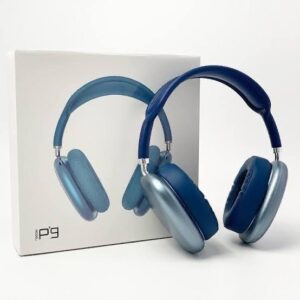 “P9 Wireless Over-Ear Headphones in Blue with Cushioned Earpads – Bluetooth Stereo Sound Headset by TML Mart Pakistan”