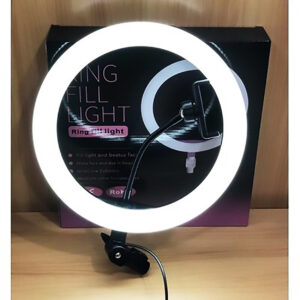 “10-Inch LED Ring Fill Light with USB Control and Phone Holder – Adjustable Lighting Kit for Video and Makeup by TML Mart Pakistan”