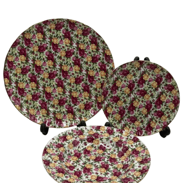18-Piece Brown Rose Dinner Set