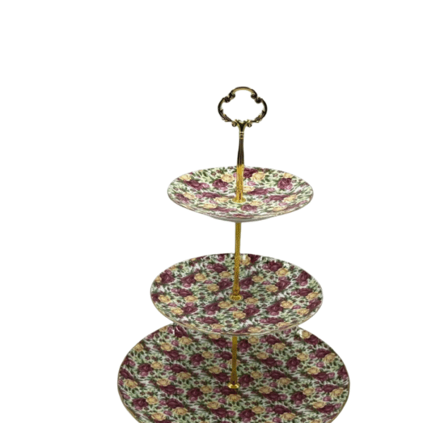 Brown Rose 3-Tier Cake Stand