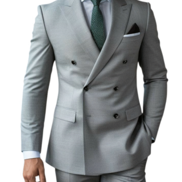 Double-Press Light Grey Men’s Suit