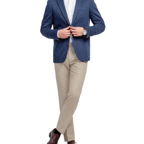 Elegant Men’s Navy Blue Blazer