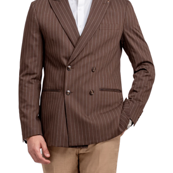 Men’s Pinstripe Brown Blazer