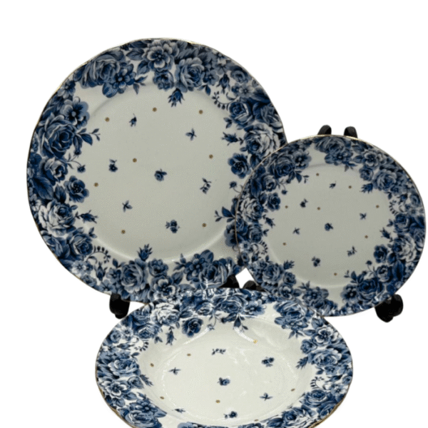 18-Piece Purple Rose Dinner Set
