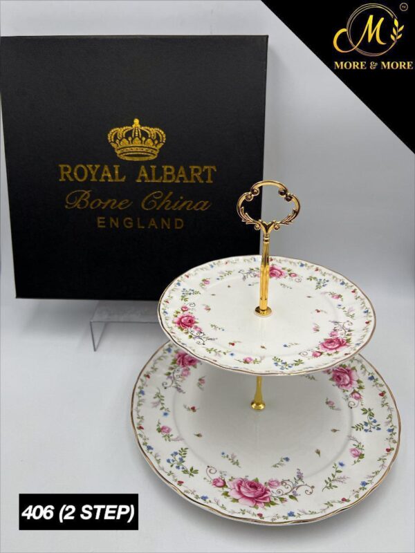 Royal Albert 2-Tier Floral Dessert Stand