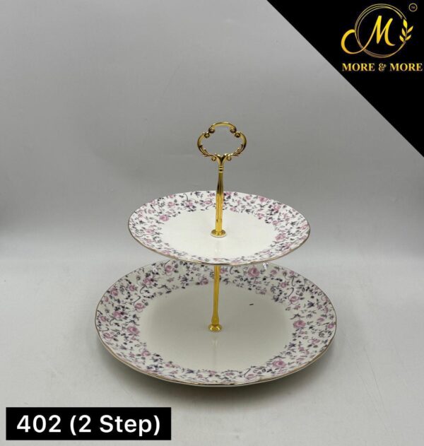 Elegant Royal Albert 2-Tier Floral Dessert Stand