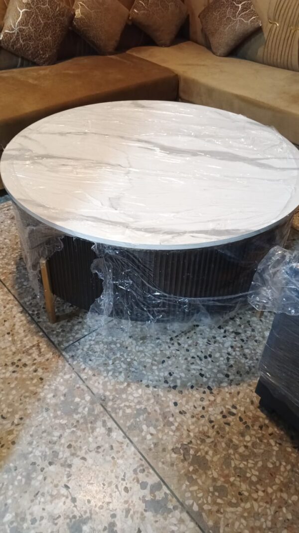 Modern Round Marble-Top Center Table