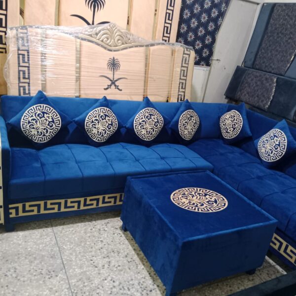 Royal blue sofa