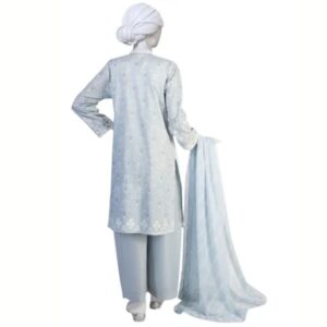 Women Beige Jacquard 2 Pc Stitched Suit (Shirt/Trouser)