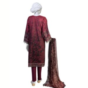 Women Beige Jacquard 2 Pc Stitched Suit (Shirt/Trouser)